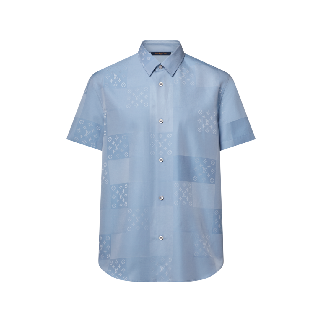 Patchwork Jacquard Short-Sleeved Shirt - Men - Ready-to-Wear